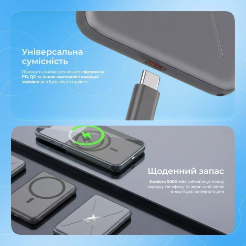 Повербанк Proove X-Core Magnetic 20W (5000 mAh) (White)