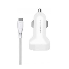 Автомобильное зарядное устройство WUW T22 2xUSB-A (10.5W · 2.1A) с кабелем USB-A – Type-C (White)