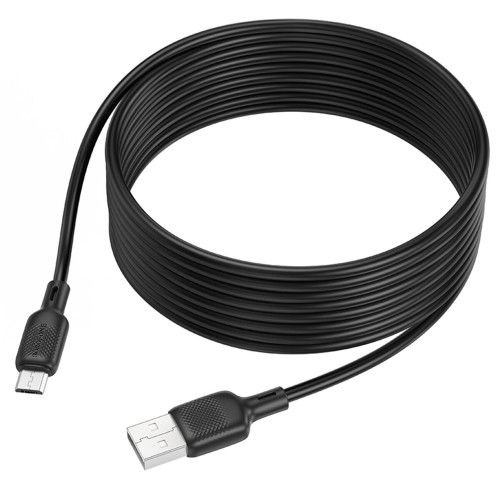 Кабель Borofone BX113 USB-A – Micro-USB (3 м · 12W · 2.4A) (Black)