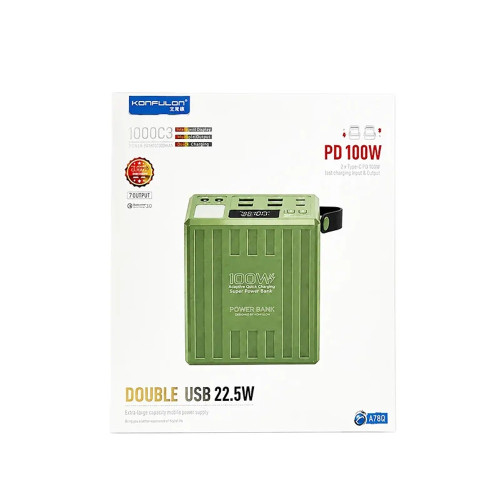Повербанк Konfulon A78Q 22.5W (100000 mAh) (Green)