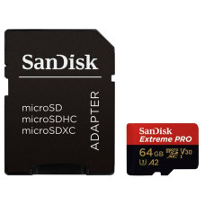 Карта памяти SanDisk Extreme Pro microSDXC 64GB A2 + адаптер SD