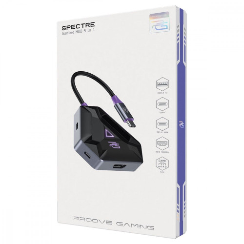 USB-хаб Proove Gaming Spectre Type-C (2xUSB 3.0 · Type-C · PD 100W · HDMI) (Dark Gray)