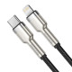 Кабель Baseus Cafule Metal Type-C – Lightning (2 м · 20W · 2.4A) (CATLJK-B01) (Black)