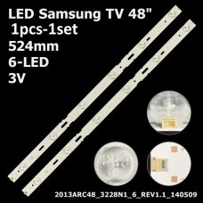 Пряма підсвітка для телевізора Samsung 48″ 3228N1 Rev1.1 (1 планка 524 мм, 6 LED, 3 В)