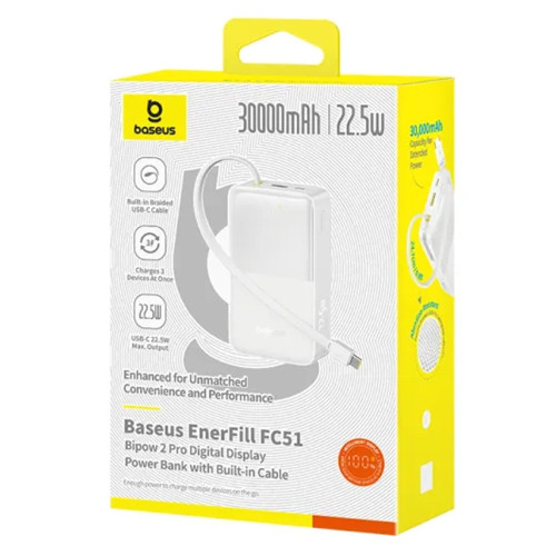 Повербанк Baseus EnerFill FC51 22.5W (30000 mAh) (E0028100) (White)