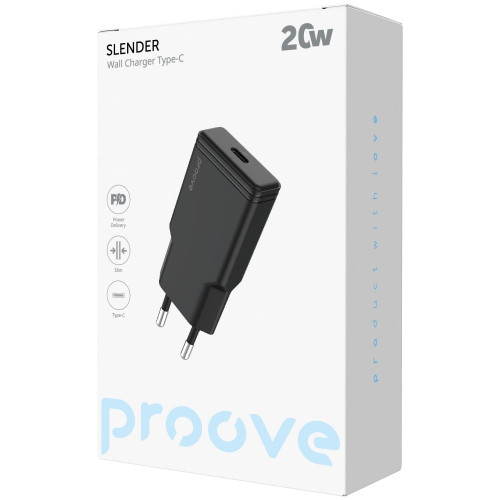 Сетевое зарядное устройство Proove Slender USB-C (20W · 3A) (White)