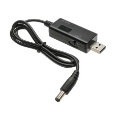 Кабель для роутера USB-A – DC 5.5×2.5 мм 12V (0.8 м · 0.5A) (Black)