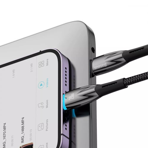 Кабель Baseus Glimmer Series Fast Charging Type-C – Lightning (1 м · 20W · 2.4A) (CADH000001) (Black)
