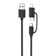 Кабель Hoco X41 Multi-way 3-в-1 (1 м · 2.4A) (Black)