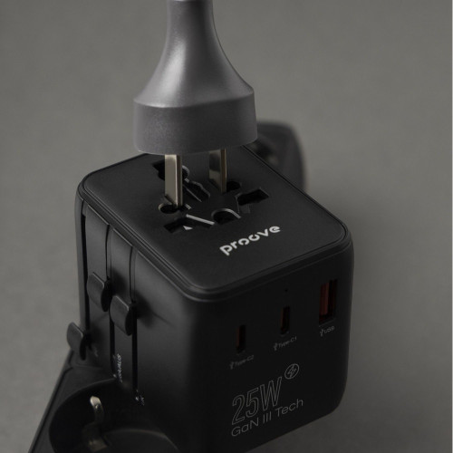 Сетевое зарядное устройство универсальный Proove Trip 2xUSB-A+USB-C (25W · 3A) (Black)