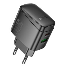 Сетевое зарядное устройство Hoco CS61A USB-A+USB-C (30W · 3A) (Black)