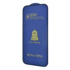 Защитное стекло 4S ESD Antistatic для Apple iPhone 16 Pro (Full Glue) (Black)