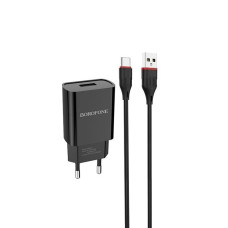 Сетевое зарядное устройство Borofone BA20A USB-A (10.5W · 2.1A) с кабелем USB-A – Type-C (Black)