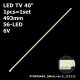 Боковая подсветка для телевизора Philips 40″ LJ64-03514R Rev1.0 (1 планка 493 мм, 56 LED 7x3 мм, 6 В)