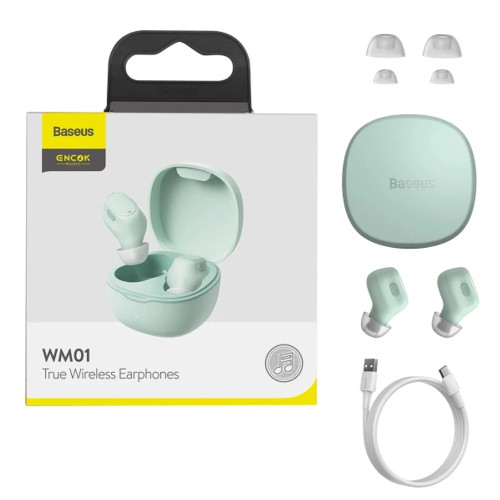 Наушники Bluetooth Baseus Encok WM01 TWS (Green)