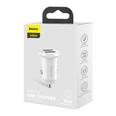 Автомобильное зарядное устройство Baseus Grain Pro 2xUSB-A (24W · 4.8A) (White)