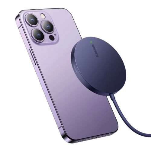 Беспроводное зарядное устройство Baseus Simple Mini3 Magnetic Wireless Charger (15W) (Purple)