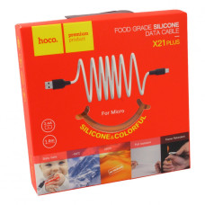Кабель Hoco X21 Plus Silicone USB-A – Micro-USB (1 м · 12W · 2.4A) (Black/Orange)