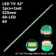 Бокова підсвітка для телевізора Philips 42″ 42LA644V (1 планка 525 мм, 60 LED 6,5x3 мм, 6 В)