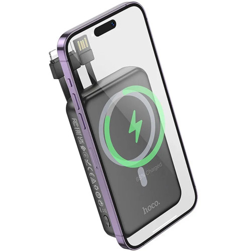 Повербанк Hoco DB59 Magnetic Guardian 22.5W PD20W 15W (10000 mAh) (Black)