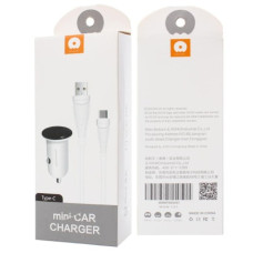 Автомобильное зарядное устройство WUW T21 USB-A (5W · 1A) с кабелем USB-A – Type-C (White)