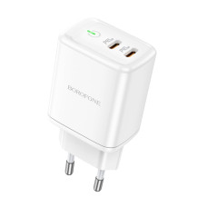 Сетевое зарядное устройство Borofone BN9 2xUSB-C (35W · 3A) (White)