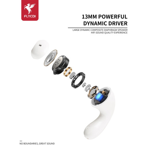 Наушники Bluetooth FLYCDI TWS-001 (White)