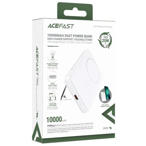 Повербанк Acefast M6 Magnetic PD20W (10000 mAh) (White)