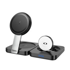 Бездротовий зарядний пристрій для Apple Hoco CQ11 3в1 (15W) (Black)