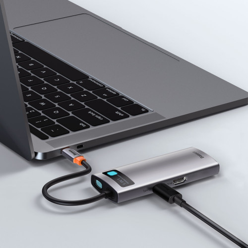 USB-хаб Baseus Metal Gleam Series 5в1 Type-C (Gray)