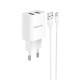 Сетевое зарядное устройство Borofone BA53A 2xUSB-A (10.5W · 2.1A) с кабелем USB-A – Micro-USB (White)