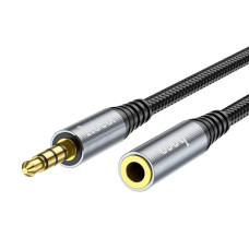 Аудіокабель AUX Hoco UPA20 3.5 мм (1 м) (Metal Gray)