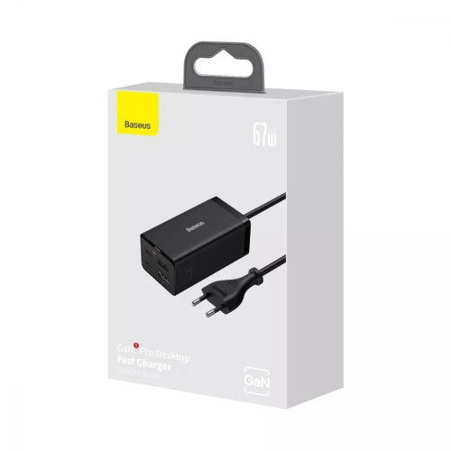 Сетевое зарядное устройство Baseus GaN5 Pro USB-A+2xUSB-C+HDMI (67W · 5A) с кабелем Type-C – Type-C 100W 5A (CCGP110201) (Black)