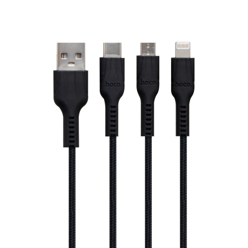 Кабель Hoco U31 Benay 3-в-1 (1.2 м) (Black)