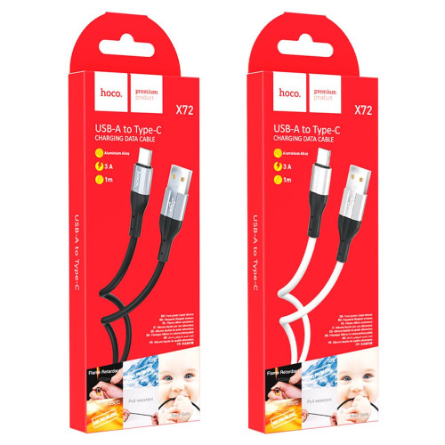 Кабель Hoco X72 USB-A – Type-C (1 м · 15W · 3A) (Black)