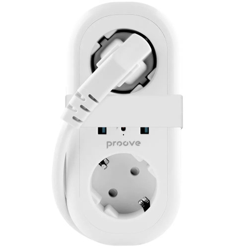 Сетевой фильтр Proove Supercoil на 2 розетки (20W · 2xUSB-A+USB-C · 1.5 м) (White)