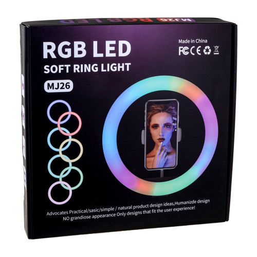 Кольцевая RGB-лампа MJ26 26 см (Black)