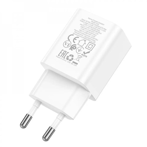 Сетевое зарядное устройство Hoco N28 USB-A+USB-C (20W · 3A) (White)