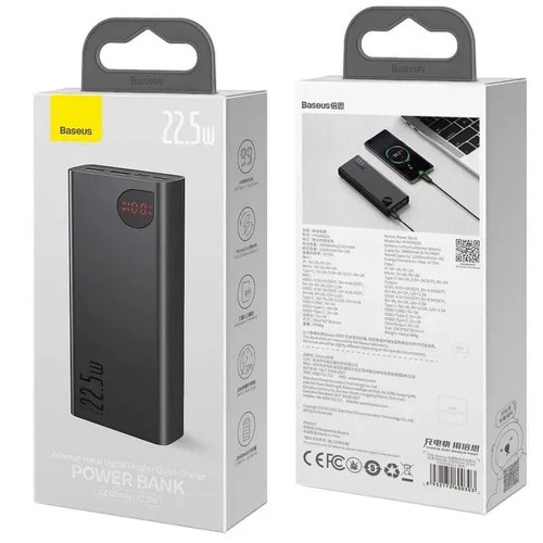 Повербанк Baseus Adaman Metal Digital Display 22.5W (20000 mAh) (Black)
