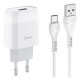 Сетевое зарядное устройство Hoco C72A USB-A (10.5W · 2.1A) с кабелем USB-A – Type-C (White)