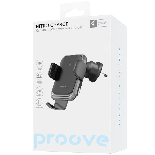 Автодержатель Proove Nitro Charge (15W) (Gray)