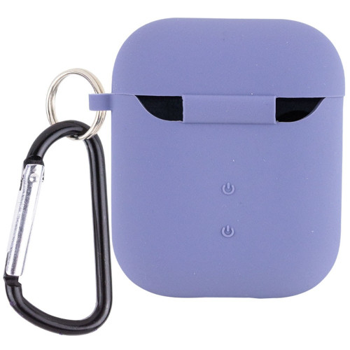 Чехол для AirPods 1/2 Silicone Case with Fibra (Lavender Gray)