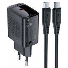 Сетевое зарядное устройство Acefast A82 USB-C (20W · 3A) с кабелем Type-C – Type-C (Black)