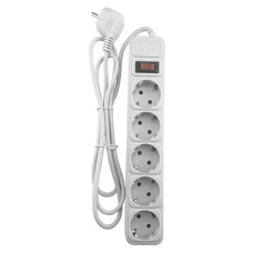 Мережевий фільтр Maxxter SPM5-G-6G на 5 розеток (15W · 3A · 4xUSB-A · 1.8 м) (White)