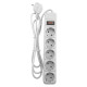 Мережевий фільтр Maxxter SPM5-G-6G на 5 розеток (15W · 3A · 4xUSB-A · 1.8 м) (White)