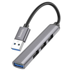 USB-хаб Hoco HB26 4в1 USB-A (USB 3.0 · 3xUSB 2.0 · 0.13 м) (Gray)