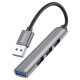 USB-хаб Hoco HB26 4в1 USB-A (USB 3.0 · 3xUSB 2.0 · 0.13 м) (Gray)