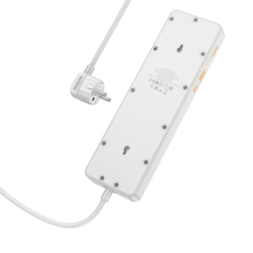 Сетевой фильтр Hoco AC13A на 5 розеток (17W · 4xUSB-A · 1.5 м) (White)