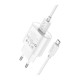 Мережевий зарядний пристрій Hoco C109A USB-A (18W · 3A) з кабелем USB-A – Micro-USB (White)