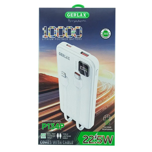 Повербанк Gerlax P134P 22.5W (10000 mAh) (White)